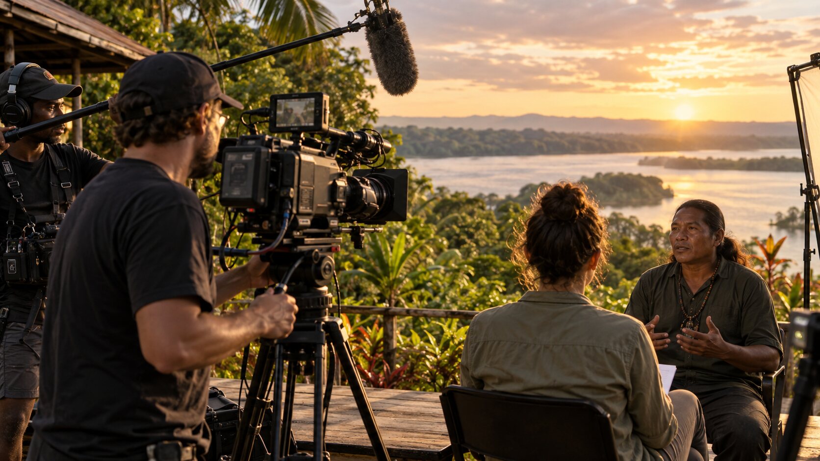 Tournage d'un récit en Guyane